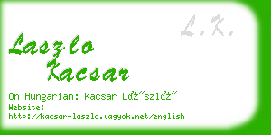 laszlo kacsar business card